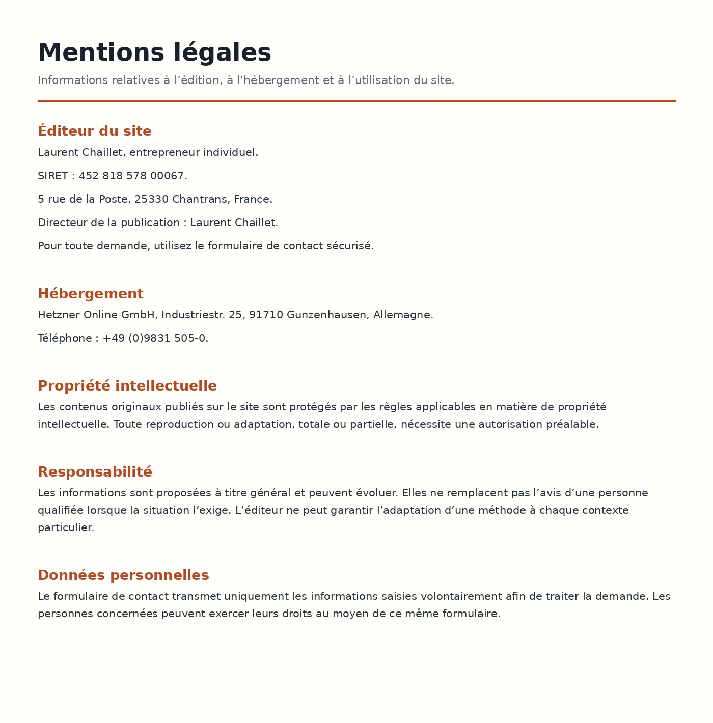 Mentions légales complètes